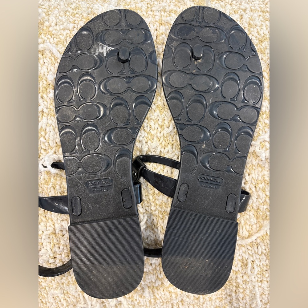 Coach Black Sandals with Silver Details - Picture 7 of 9